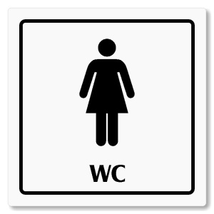 WC ženy, 100x100mm, bílá, Arizona